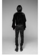 Dark Woven Waist-Head Splice Weft Velveteen Printing Lace-Up Black Gothic Trousers