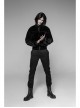 Dark Woven Waist-Head Splice Weft Velveteen Printing Lace-Up Black Gothic Trousers
