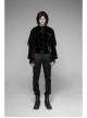 Dark Woven Waist-Head Splice Weft Velveteen Printing Lace-Up Black Gothic Trousers