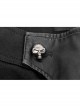 Twill PU Leather Knee Solid Armor Metal Zipper Black Punk Denim Trousers