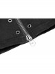 PU Loops Sharp Corner Buckle Knee Part Armor Design Metal Zipper Black Punk Trousers