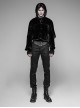 Waist Head Stereoscopic Pattern Leather Metal Buckle Lace-Up Black Gothic Trousers