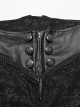 Waist Head Stereoscopic Pattern Leather Metal Buckle Lace-Up Black Gothic Trousers