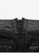 Waist Head Stereoscopic Pattern Leather Metal Buckle Lace-Up Black Gothic Trousers