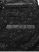 Waist Head Stereoscopic Pattern Leather Metal Buckle Lace-Up Black Gothic Trousers
