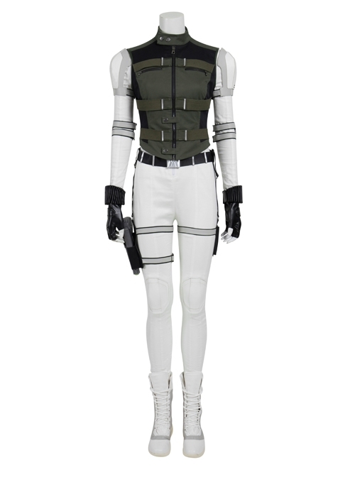 Black Widow Yelena Belova White Bodysuit Set Halloween Cosplay Costume Full Set
