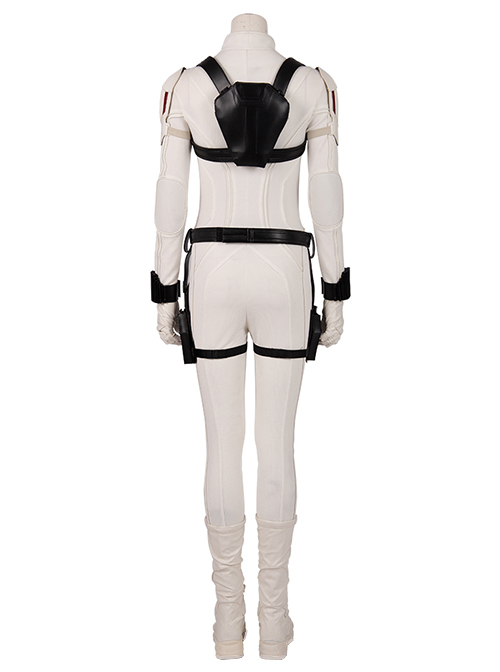 Black Widow Natasha Romanoff White Battle Suit Halloween Cosplay Costume Full Set