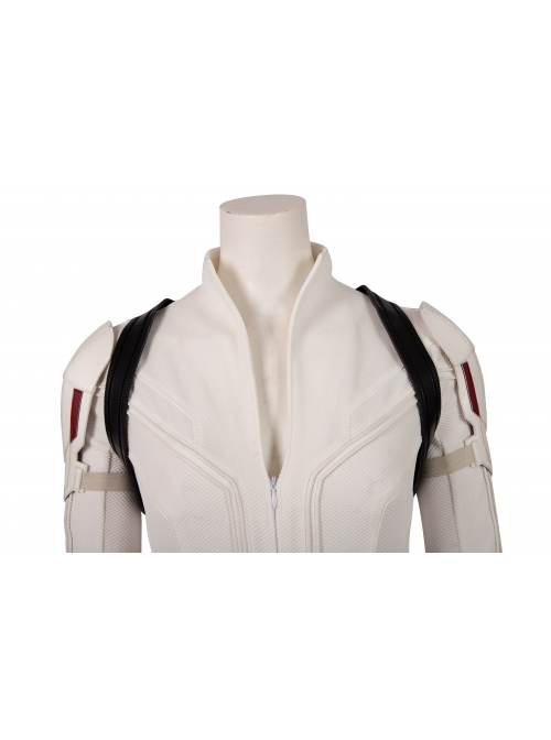 Black Widow Natasha Romanoff White Battle Suit Halloween Cosplay Costume Full Set