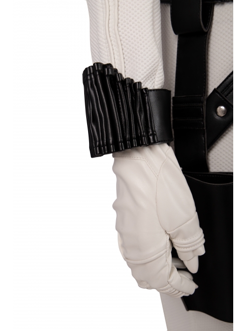 Black Widow Natasha Romanoff White Battle Suit Halloween Cosplay Costume Full Set