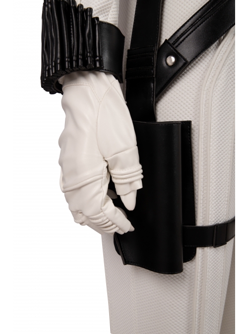 Black Widow Natasha Romanoff White Battle Suit Halloween Cosplay Costume Full Set