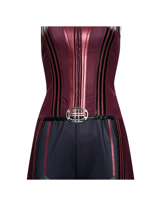 Wanda Vision Scarlet Witch Wanda Django Maximoff Battle Suit Halloween Cosplay Costume Full Set