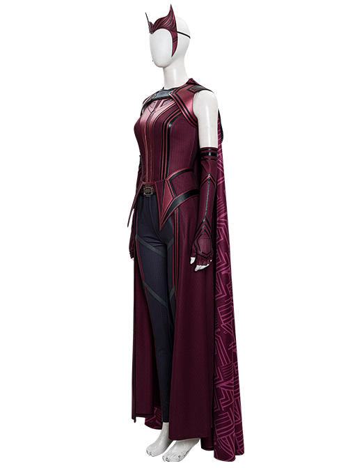 Wanda Vision Scarlet Witch Wanda Django Maximoff Battle Suit Halloween Cosplay Costume Full Set