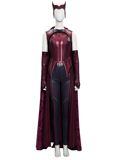 Wanda Vision Scarlet Witch Wanda Django Maximoff Battle Suit Halloween Cosplay Costume Full Set