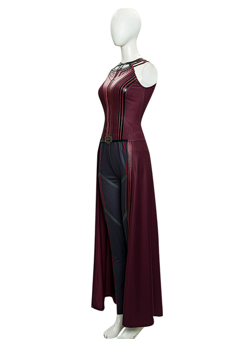 Wanda Vision Scarlet Witch Wanda Django Maximoff Battle Suit Halloween Cosplay Costume Full Set