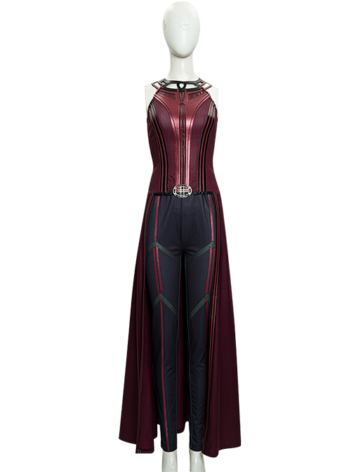 Wanda Vision Scarlet Witch Wanda Django Maximoff Battle Suit Halloween Cosplay Costume Full Set