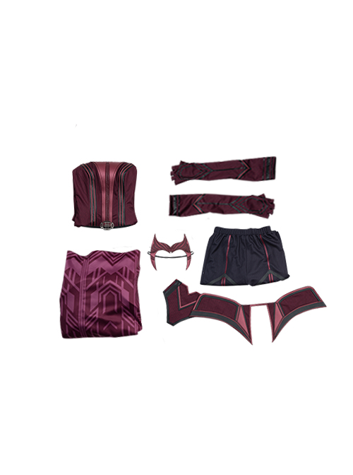 Wanda Vision Scarlet Witch Wanda Django Maximoff Battle Suit Halloween Cosplay Costume Full Set