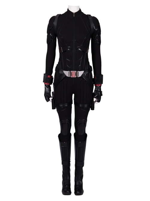Avengers Endgame Black Widow Natasha Romanoff Black Battle Suit Halloween Cosplay Costume Full Set