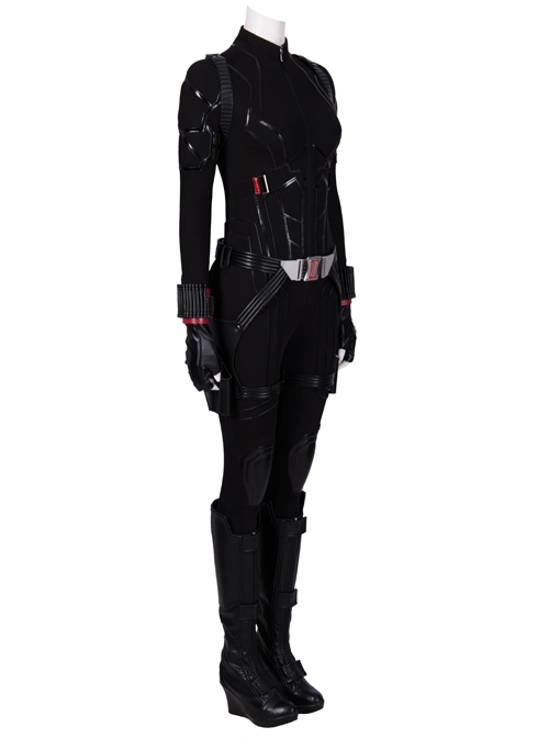 Avengers Endgame Black Widow Natasha Romanoff Black Battle Suit Halloween Cosplay Costume Full Set