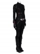 Avengers Endgame Black Widow Natasha Romanoff Black Battle Suit Halloween Cosplay Costume Full Set