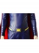 Justice League Superman Clark Kent Blue Battle Suit Halloween Cosplay Costume Bodysuit Full Set