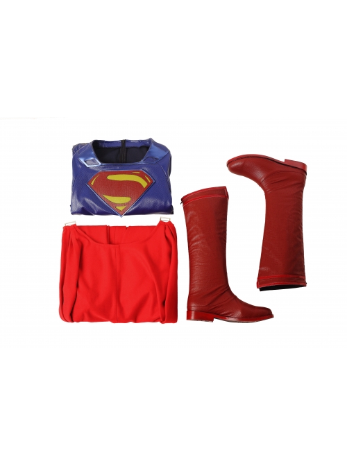 Justice League Superman Clark Kent Blue Battle Suit Halloween Cosplay Costume Bodysuit Full Set