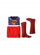 Justice League Superman Clark Kent Blue Battle Suit Halloween Cosplay Costume Bodysuit Full Set