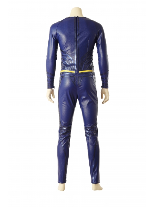 Justice League Superman Clark Kent Blue Battle Suit Halloween Cosplay Costume Bodysuit Full Set