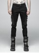 Metal Buckle Eyelet Hasp Ghost Head Rivet Decoration Black Punk Trousers