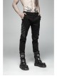 Metal Buckle Eyelet Hasp Ghost Head Rivet Decoration Black Punk Trousers