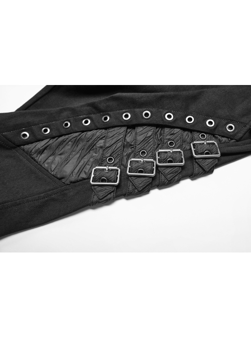 Metal Buckle Eyelet Hasp Ghost Head Rivet Decoration Black Punk Trousers