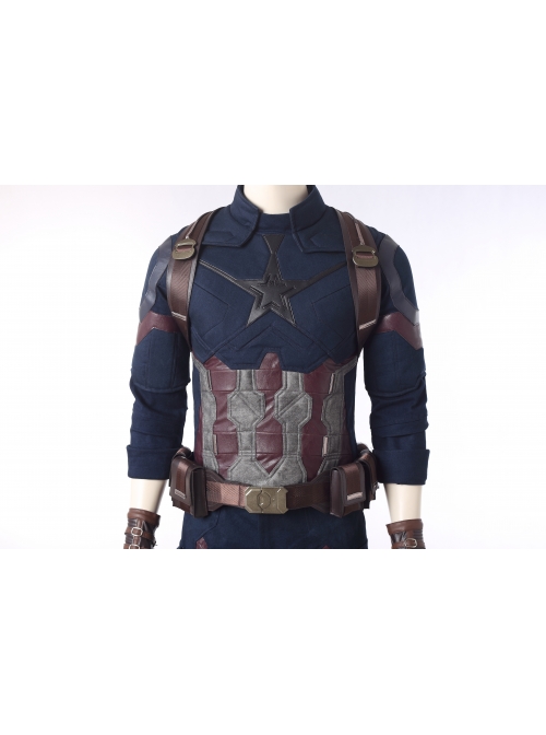Avengers Infinity War Captain America Steve Rogers Battle Suit Halloween Cosplay Costume Full Set