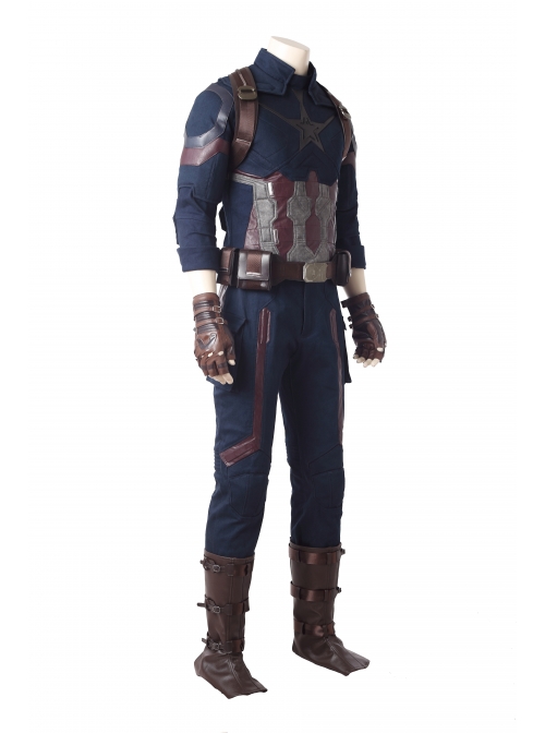 Avengers Infinity War Captain America Steve Rogers Battle Suit Halloween Cosplay Costume Full Set