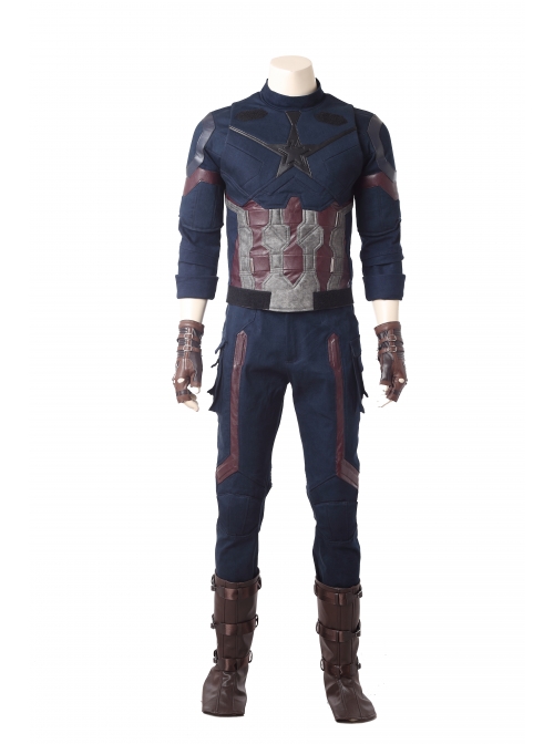 Avengers Infinity War Captain America Steve Rogers Battle Suit Halloween Cosplay Costume Full Set