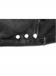 Worn-Out Denim Splice Mesh Raw Edge Metal Ring Decoration Black Punk Trousers