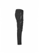 Worn-Out Denim Splice Mesh Raw Edge Metal Ring Decoration Black Punk Trousers