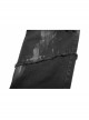 Worn-Out Denim Splice Mesh Raw Edge Metal Ring Decoration Black Punk Trousers