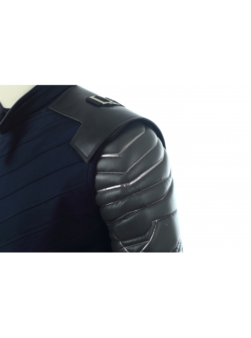 Avengers Infinity War Winter Soldier Bucky Barnes Navy Blue Top Battle Suit Halloween Cosplay Costume Full Set