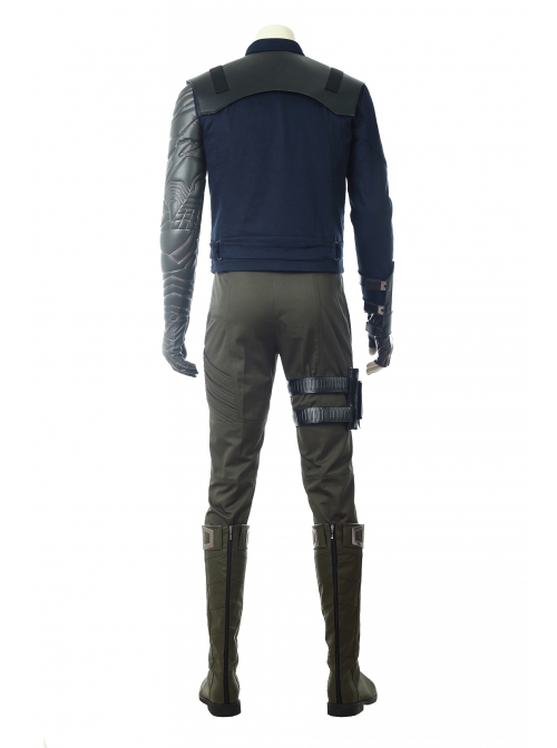 Avengers Infinity War Winter Soldier Bucky Barnes Navy Blue Top Battle Suit Halloween Cosplay Costume Full Set