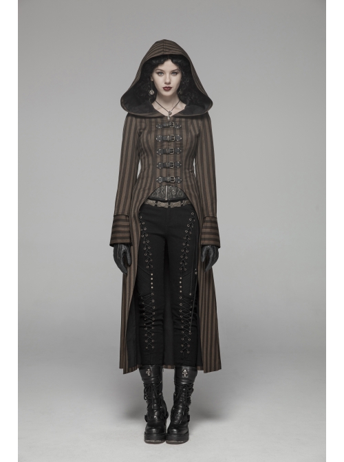 Black Lace-Up Rivet Skull Buckle Punk Tight Pants