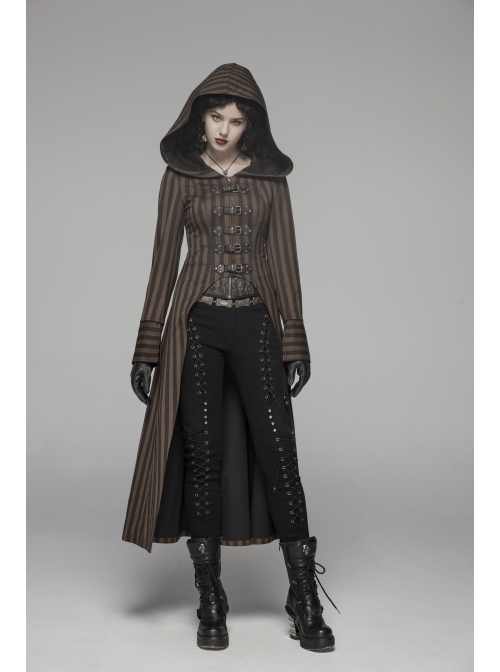 Black Lace-Up Rivet Skull Buckle Punk Tight Pants