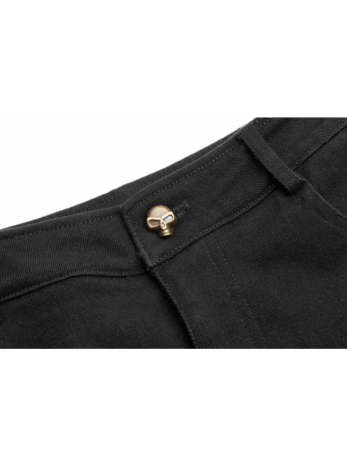 Black Lace-Up Rivet Skull Buckle Punk Tight Pants