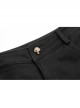 Black Lace-Up Rivet Skull Buckle Punk Tight Pants
