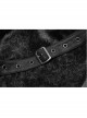Dark Flower Velvet Lace-Up Metal Buckle Leg Loop Waist Belt Black Punk Leggings