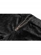 Dark Flower Velvet Lace-Up Metal Buckle Leg Loop Waist Belt Black Punk Leggings