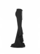 Black Knit Lace-Up Splice Frill Lace Gothic Horn Leggings