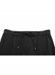 Black Knit Lace-Up Splice Frill Lace Gothic Horn Leggings