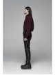 Dark Grain PU Leather Skull Buckle Side Lace-Up Black Punk Pants