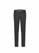 Vertical Knitted Waist Metal Buckle Leather Hasp Black Gothic Trousers