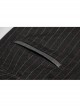 Vertical Knitted Waist Metal Buckle Leather Hasp Black Gothic Trousers