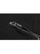 Twill Fabric Coarse Grain Skull Button Metal Buckle Leather Loop Black Punk Trousers